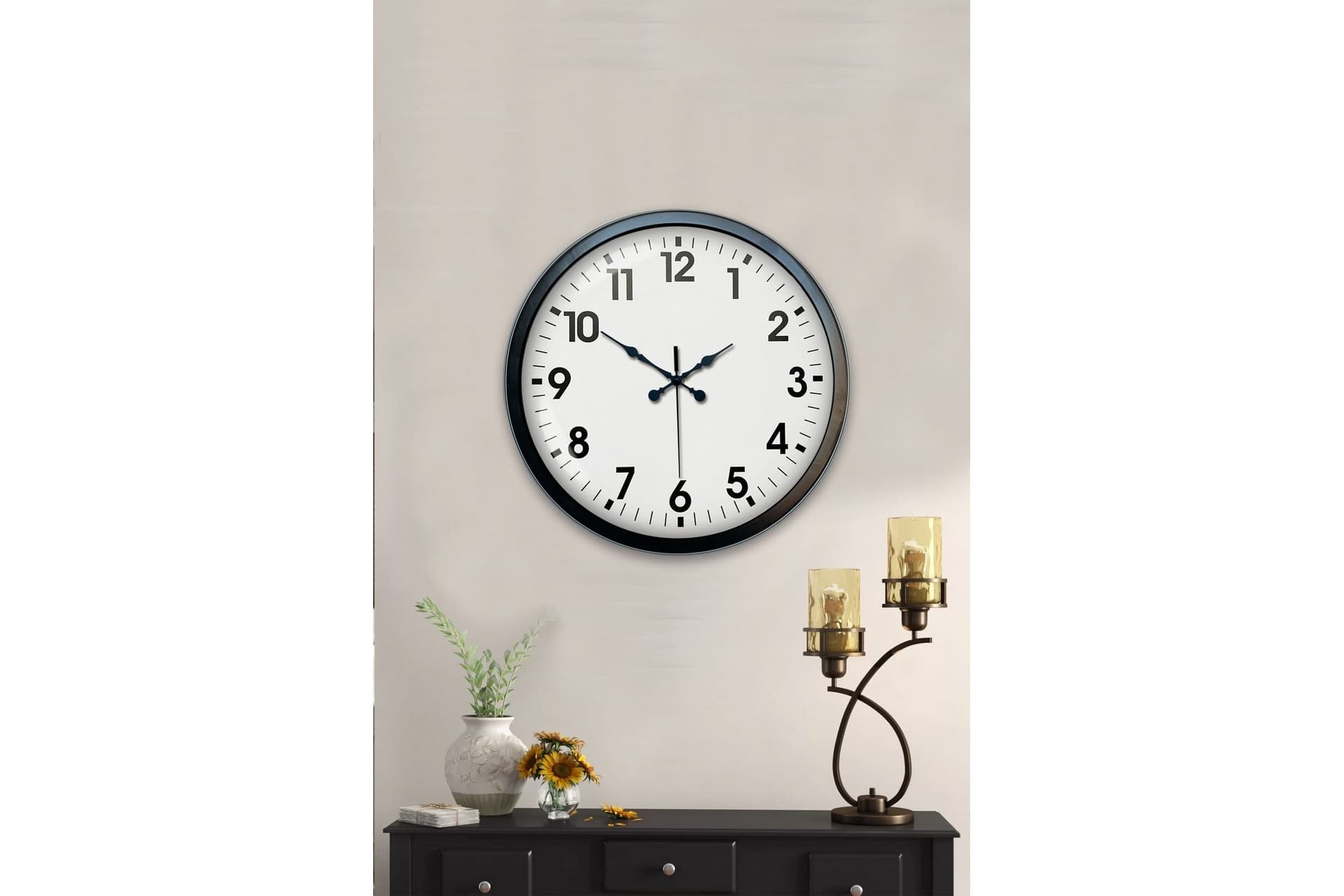 SİYAH METAL STANDART DUVAR SAATİ 40 CM