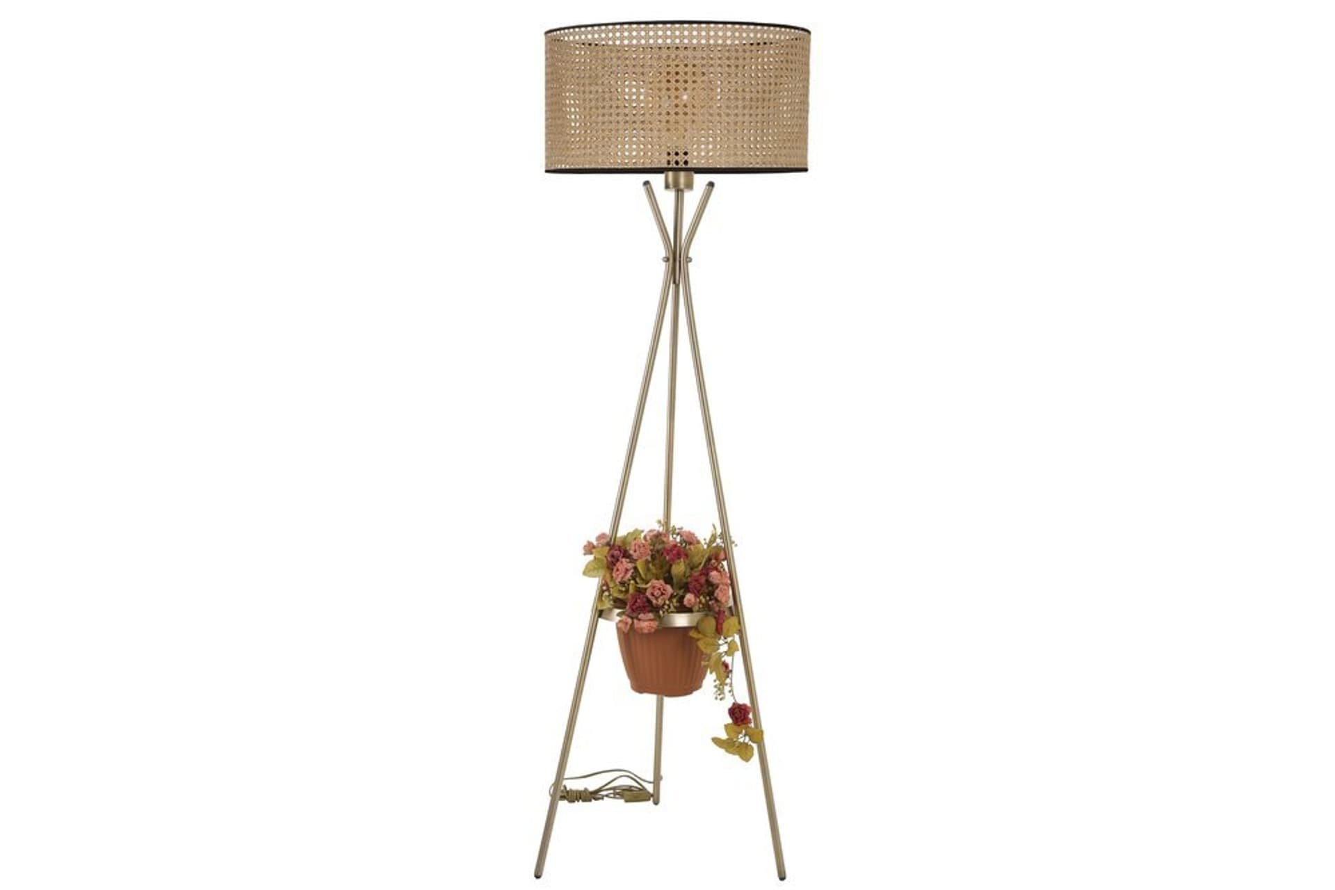 VENEDİK ESKİTME SİLİNDİR RATTAN ABAJURLU
