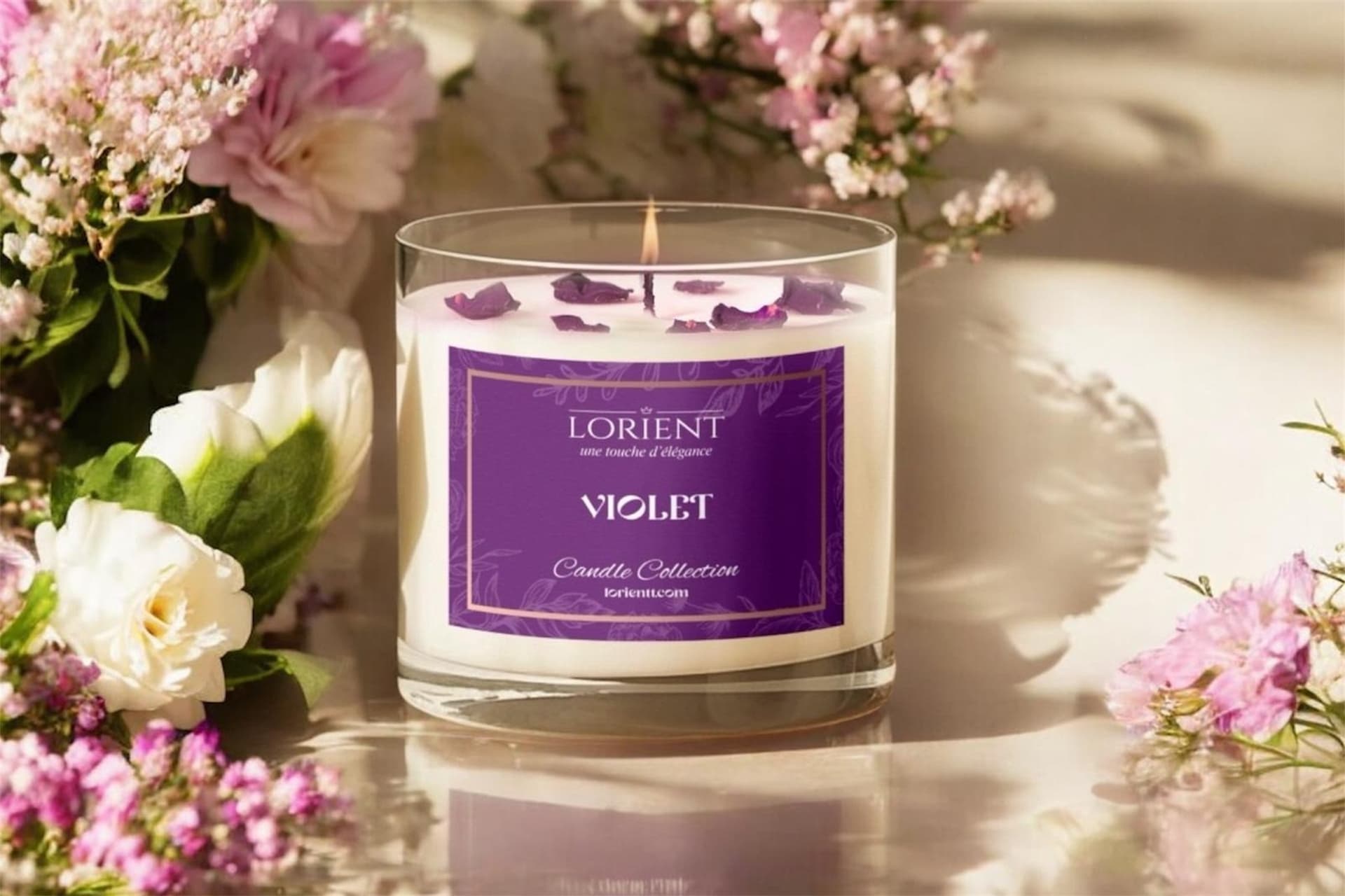 LORİENT VIOLET GARDENYA ISPARTA GÜLÜ KASE SOYA MUM, 220 GR