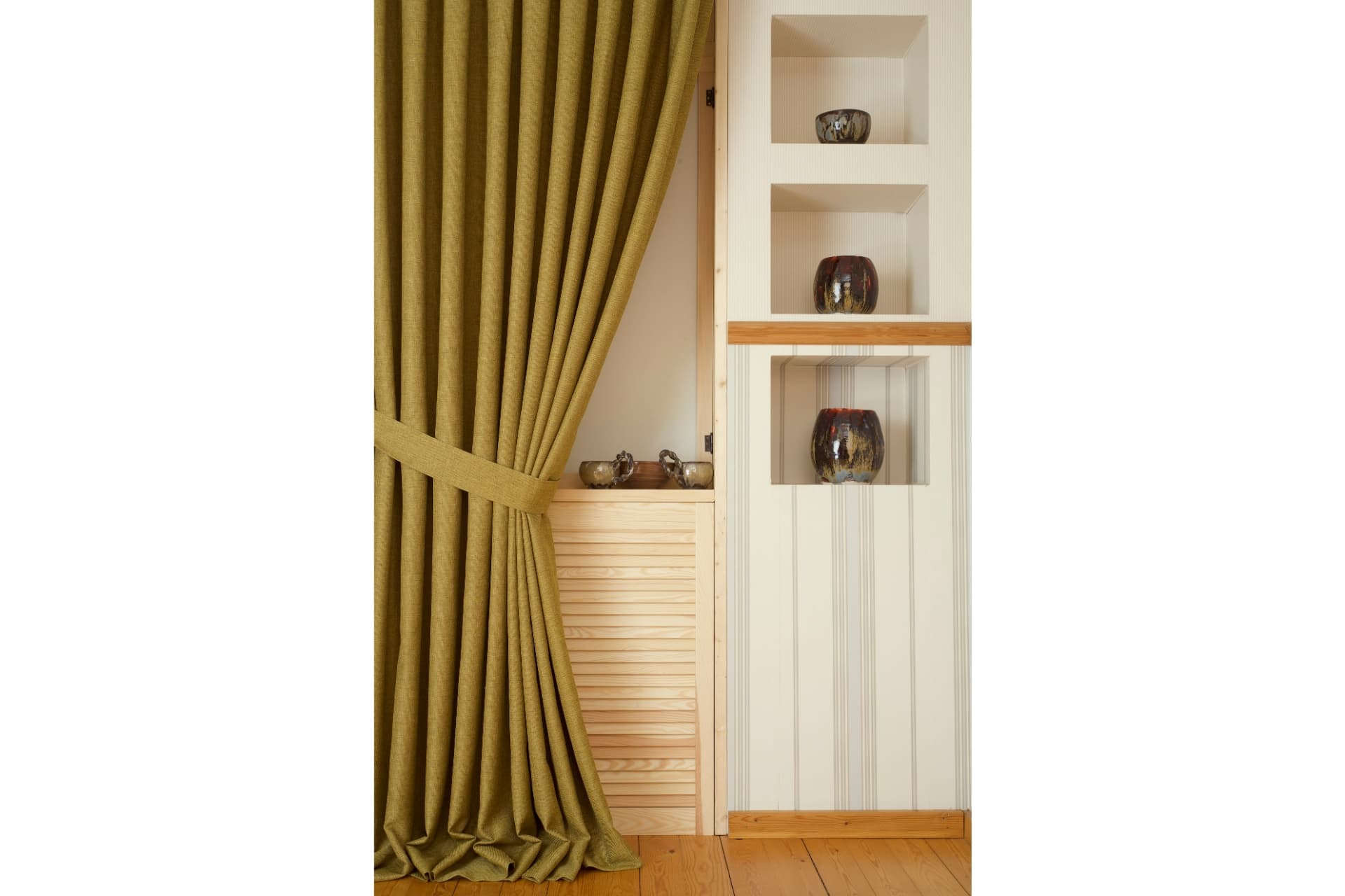 MASSARELLİ FON PERDE KETEN KİVİ YEŞİLİ PİLESİZ 150X260