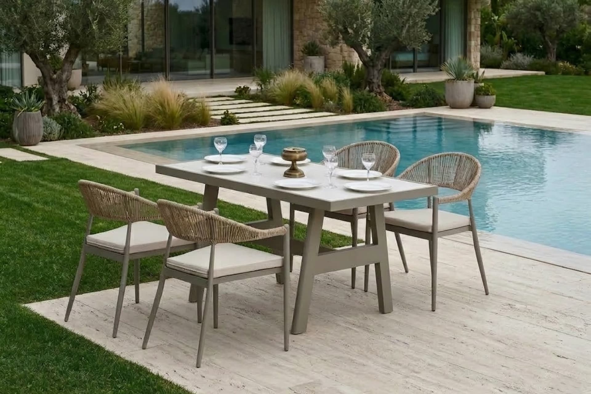 PORT BAHÇE BALKON YEMEK MASASI TAKIMI, 4 KİŞİLİK