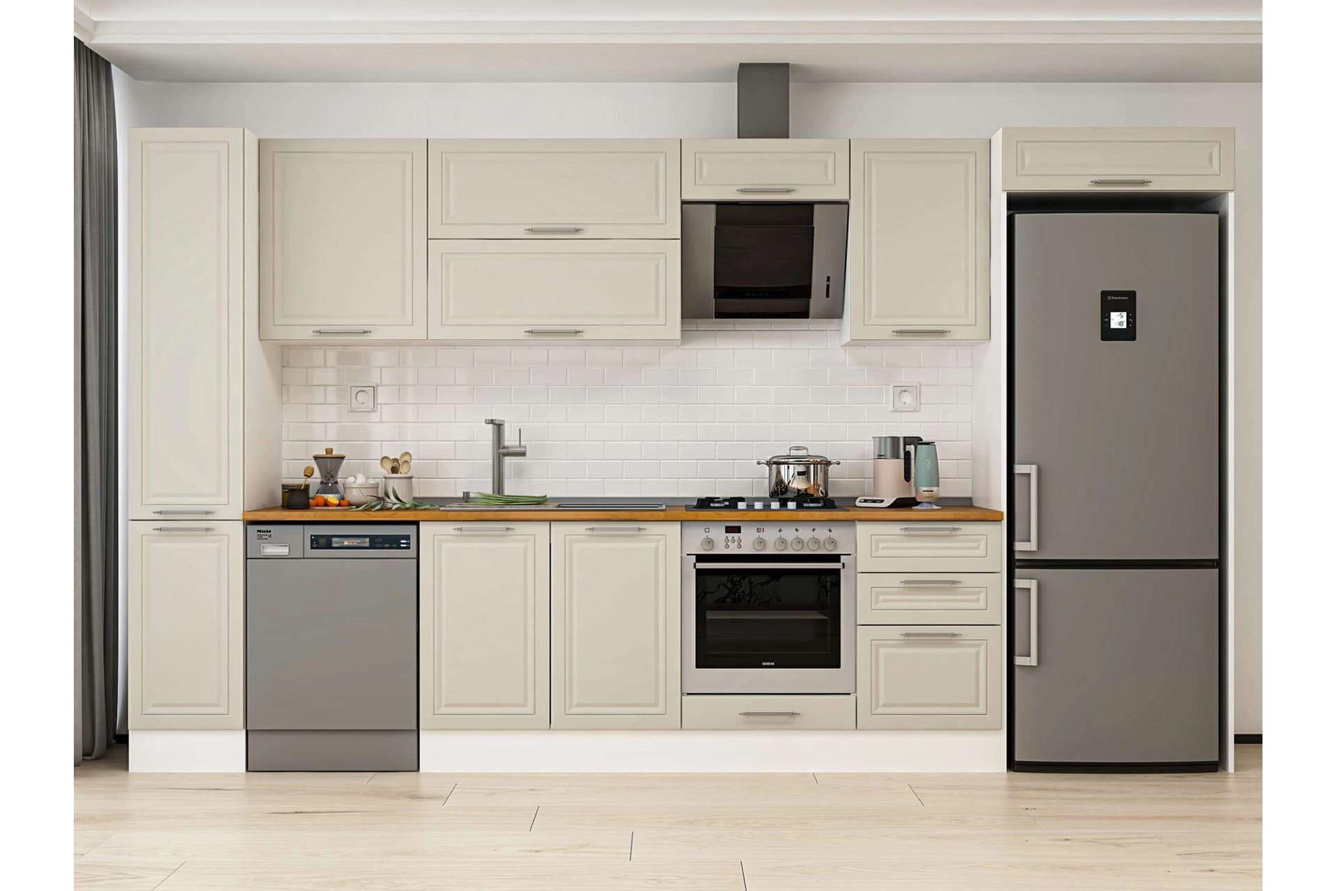 ALVİNKA 380X222 CM KLASİK MEBRAN MUTFAK DOLABI, MBB E90B40S50 2 MEBRAN KUMTAŞI SUNTALAM