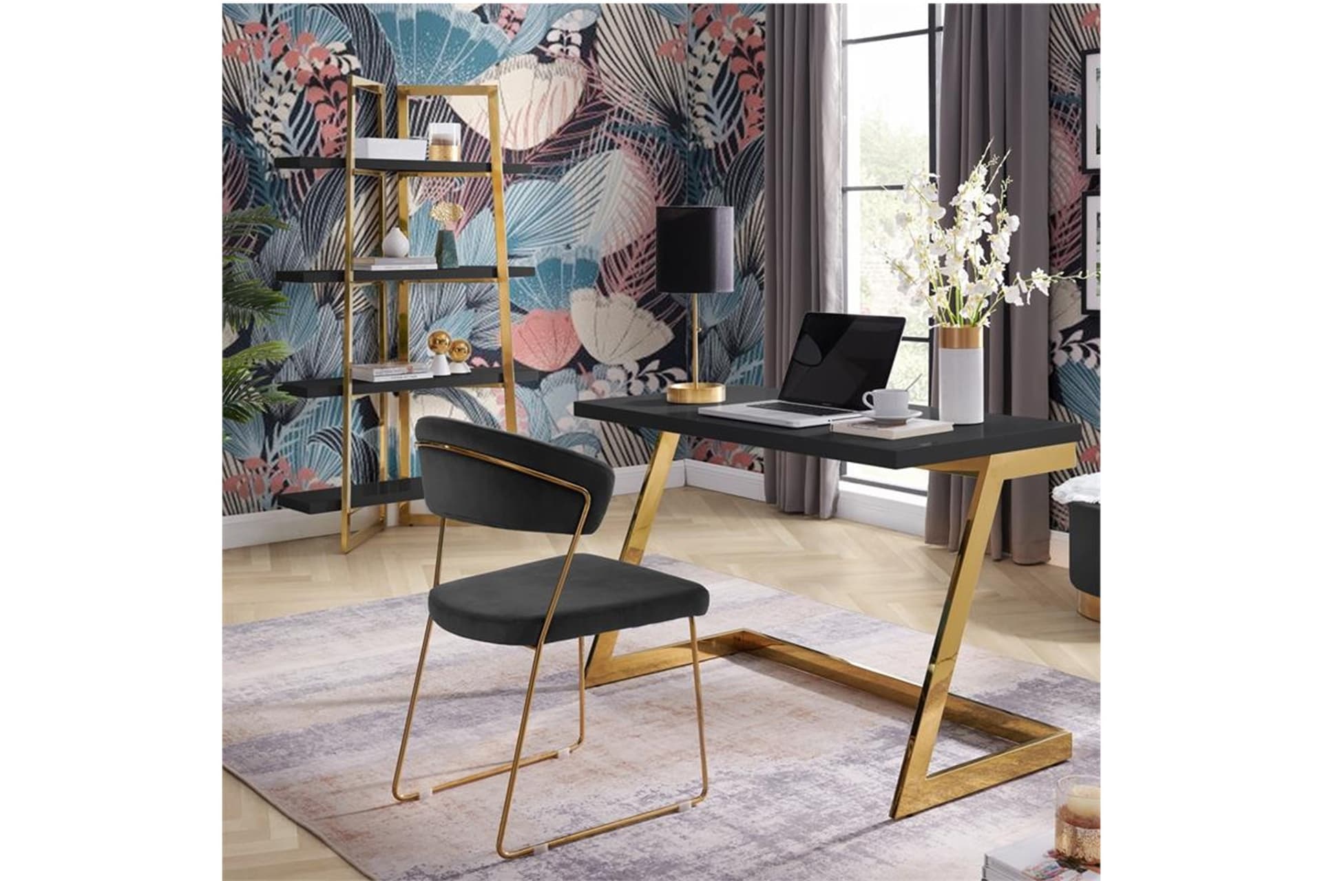 NYSA GOLD METAL ÇALIŞMA MASASI, SİYAH