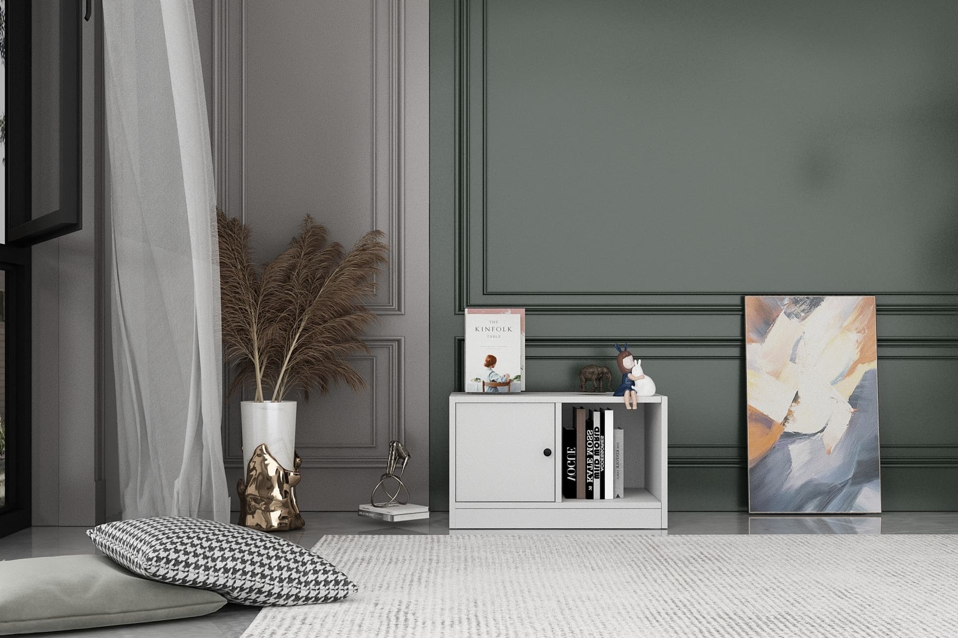 LEKSA TEK KAPAKLI RAFLI KİTAPLIK 65 CM BEYAZ KTP-1204-Ç