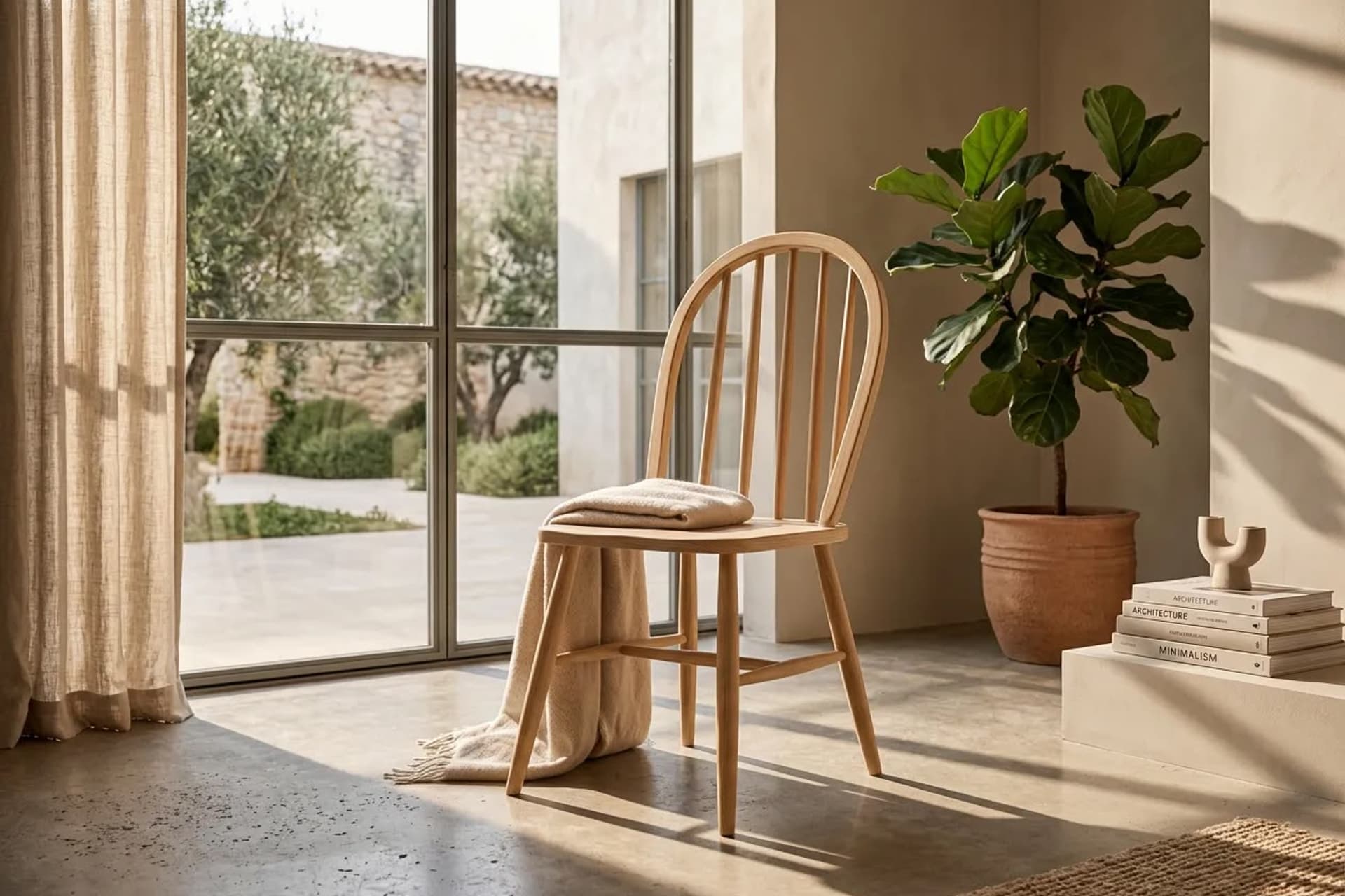 AMERİKAN SANDALYE, NATUREL AHŞAP