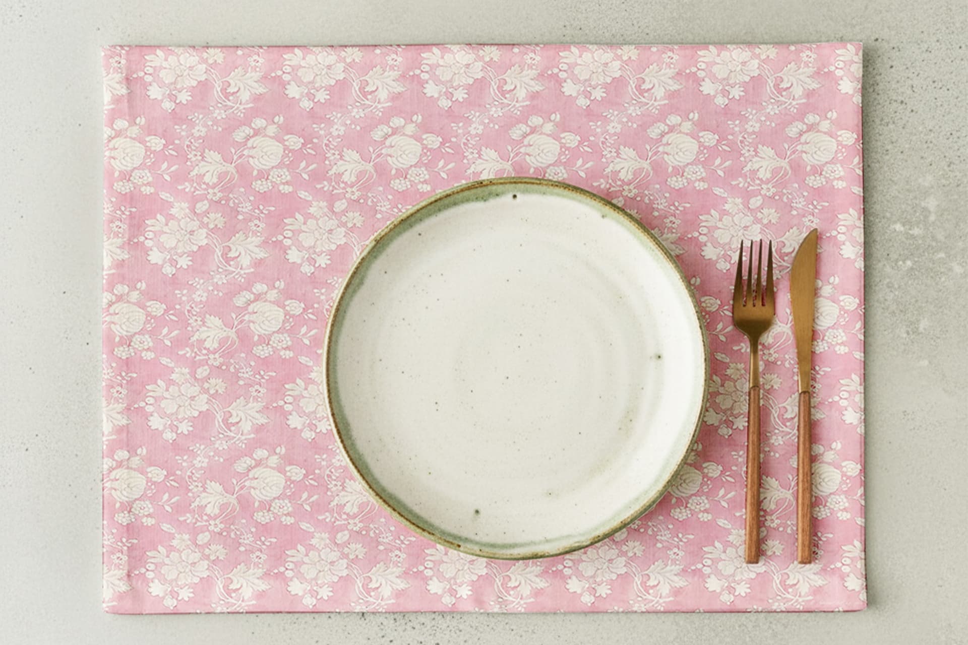PEMBE BOTANİCA NOSTALJİ PAMUKLU DÖRT ADET AMERİKAN SERVİSİ