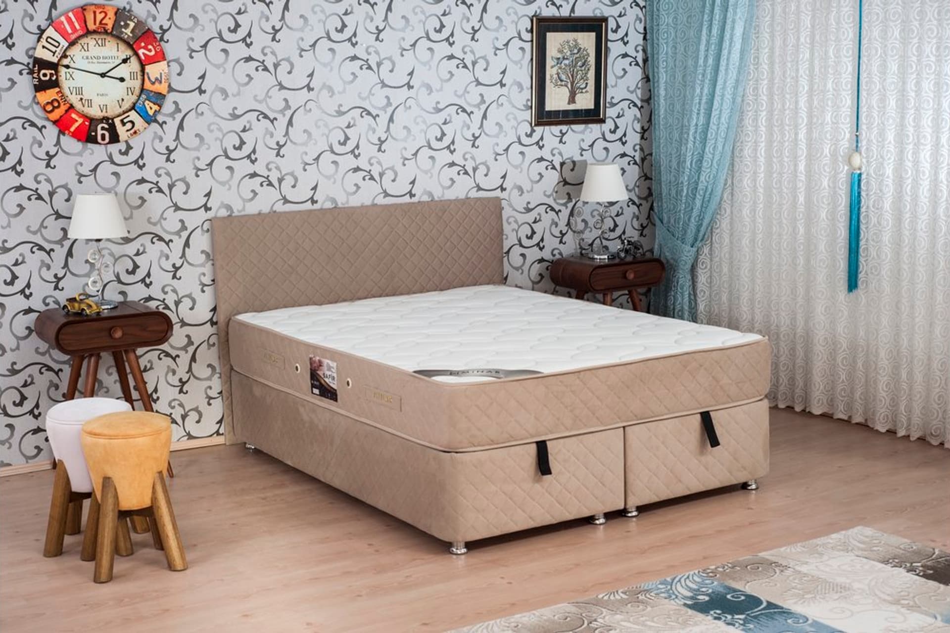SAFİR FULL PEDSİZ YAYLI ÇİFT KİŞİLİK YATAK, 160X200