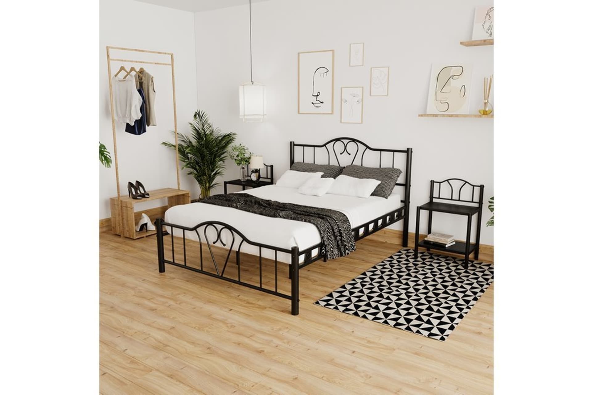 ORKİDE METAL KARYOLA, SİYAH, 140X190