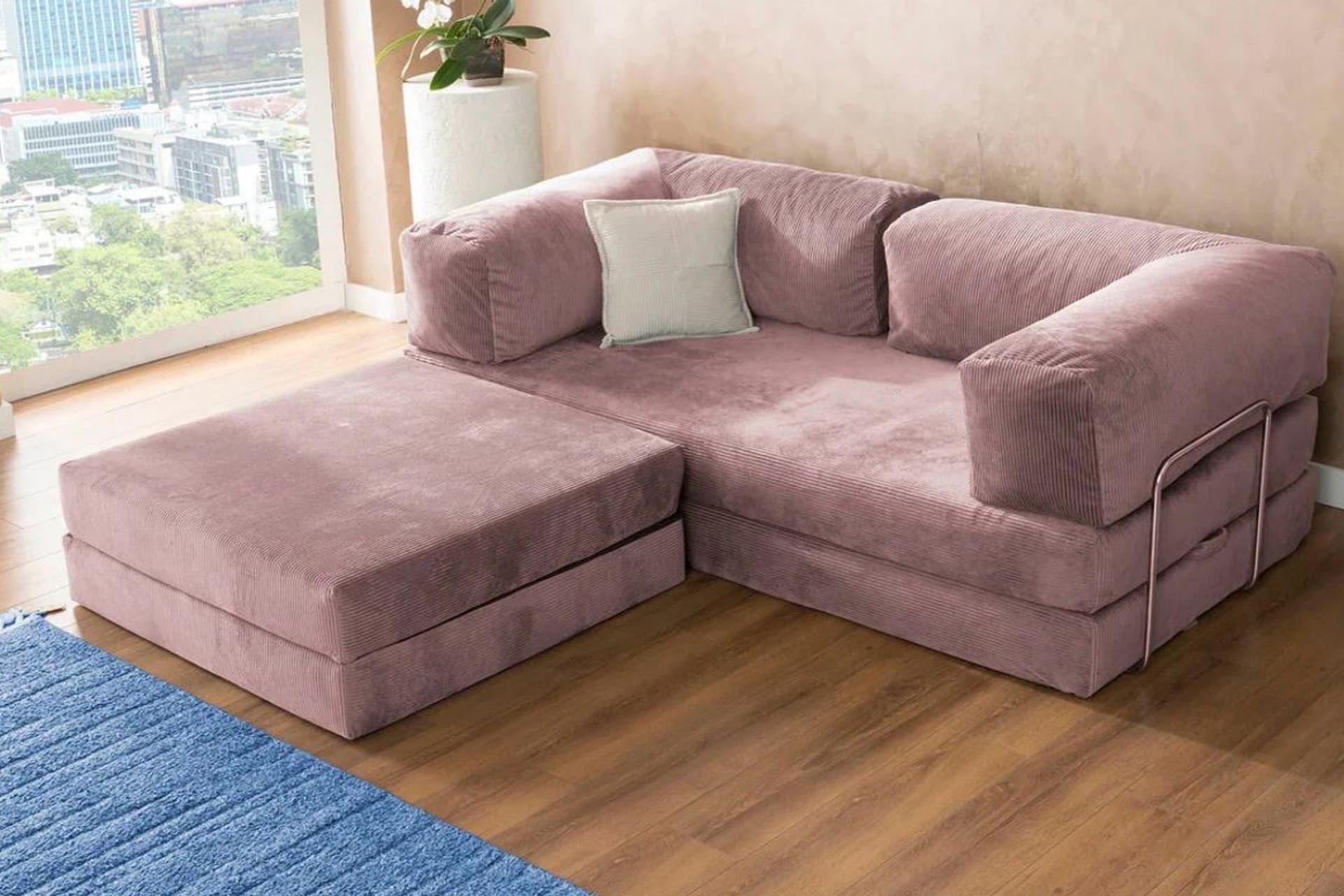 LİNA ÇOK AMAÇLI UZANMA MODÜLLÜ, AKTİVİTE KÖŞE KOLTUĞU, PEMBE, 90X200