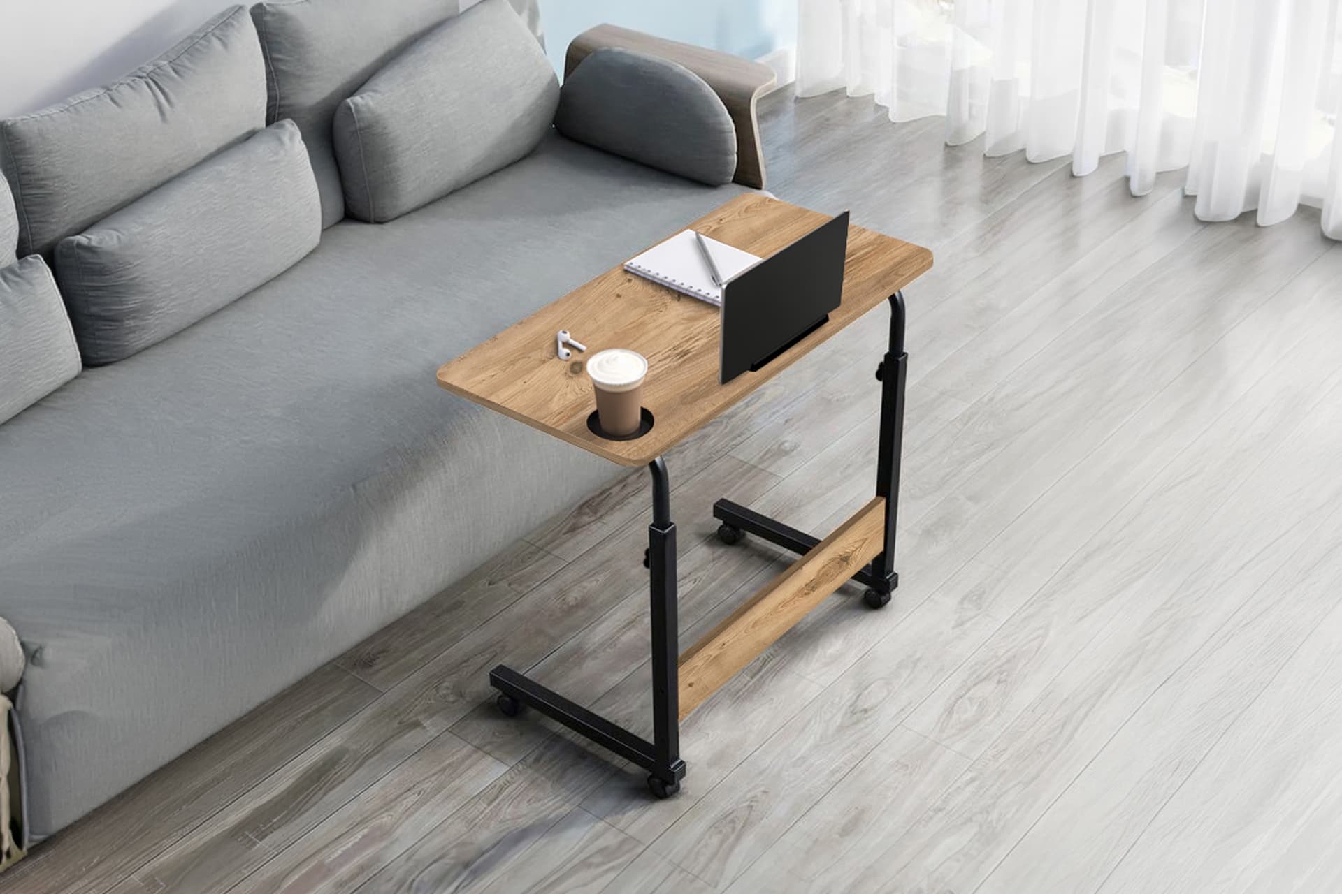 BAMBU YÜKSEKLİK AYARLI LAPTOP SEHPASI, ATLANTİK ÇAM, 70X40