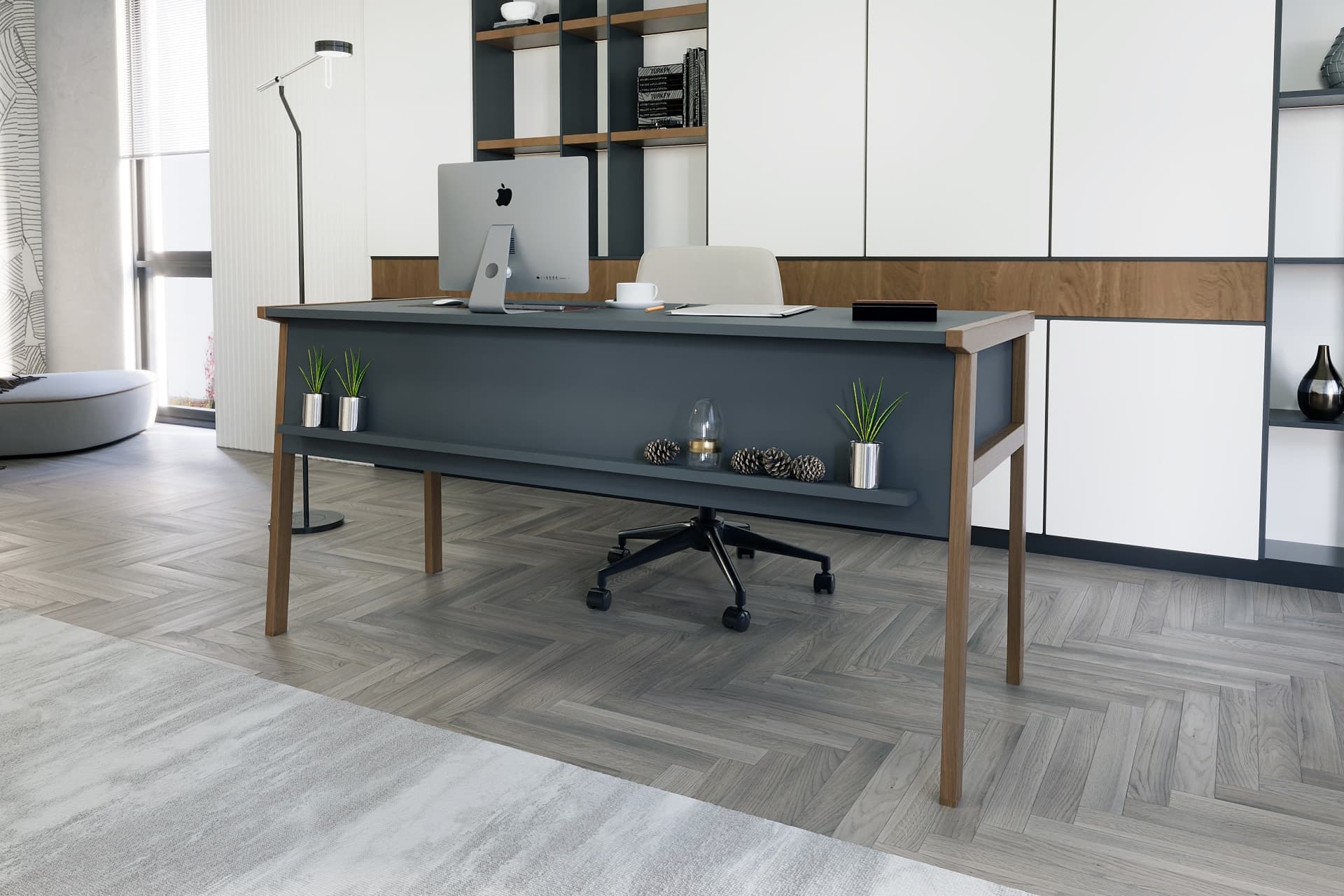 LAGOMOOD ZENİTH OFİS MASASI, ANTRASİT, 150CM