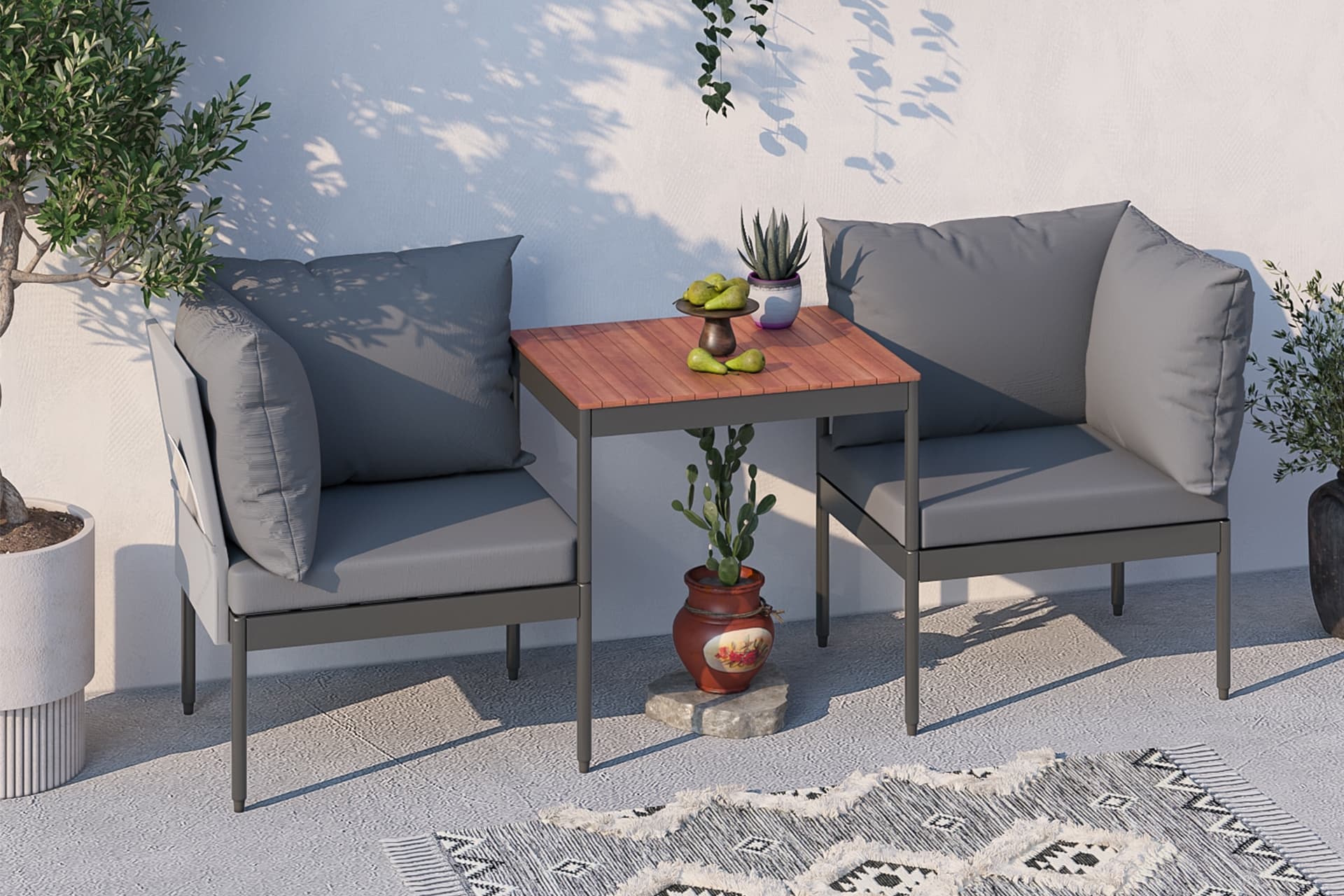 LİMNİ HOME MİNİ MULTİLOUNGE BAHÇE BALKON KOLTUĞU, GRİ