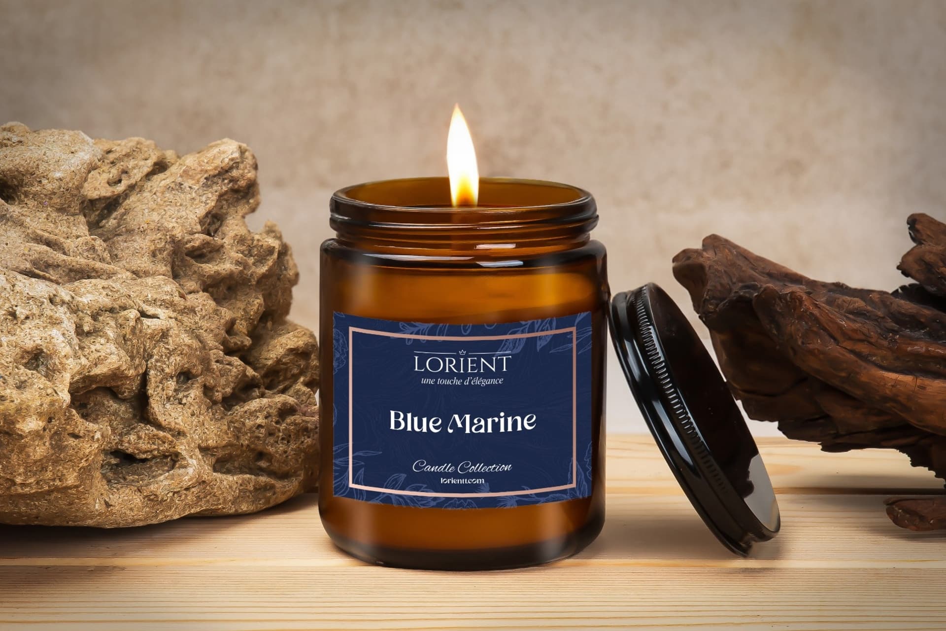 LORİENT BLUE MARİNE OKYANUS KAVANOZ SOYA MUM, 200 GR