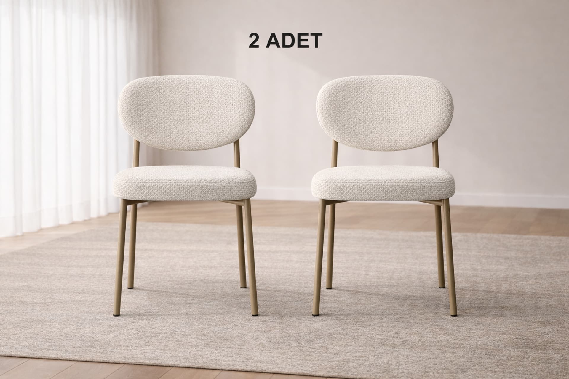 DAMLA SANDALYE, KREM PUFFY CAPPUCCİNO (2ADET)