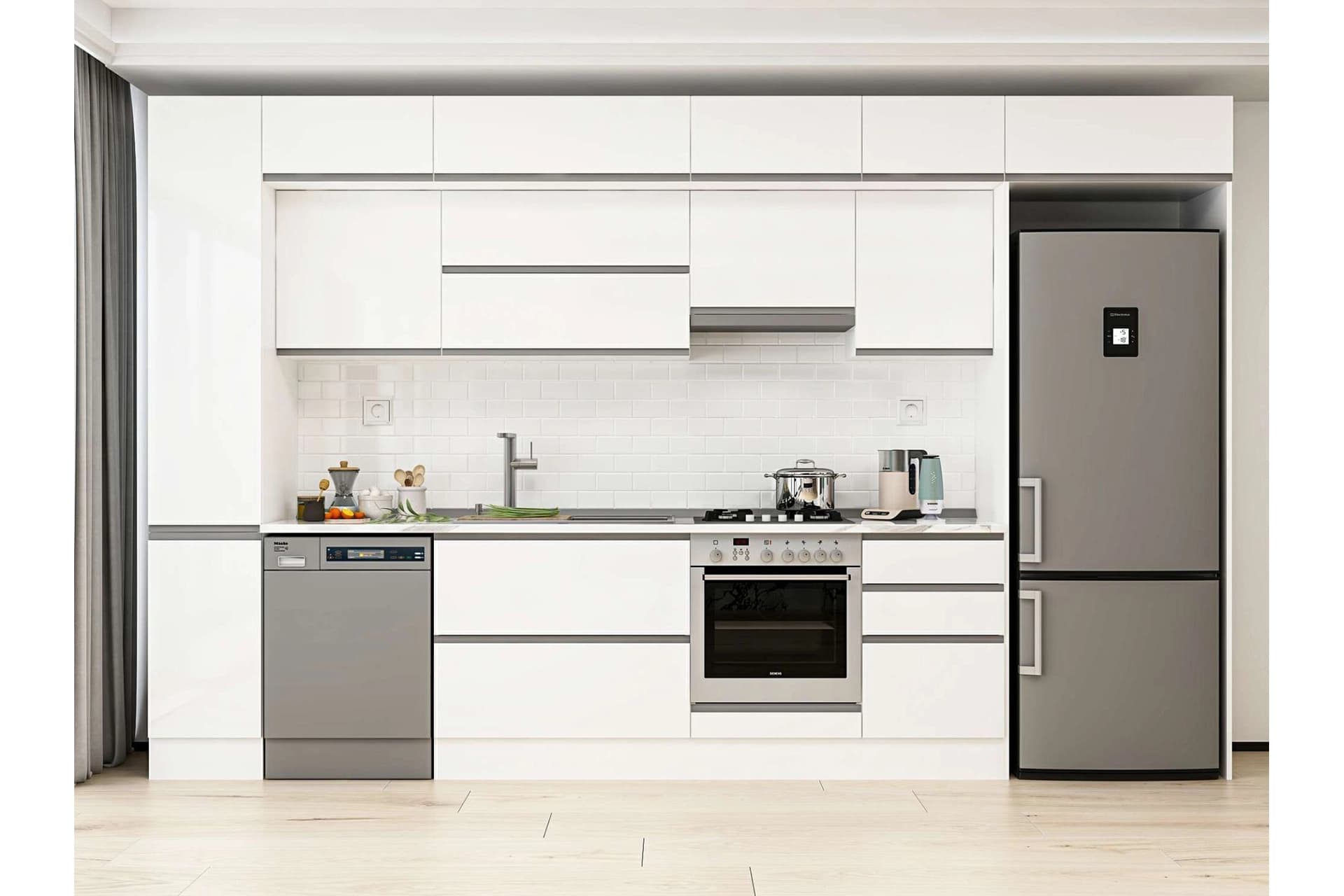 ALVİNKA 370X240 CM MUTFAK DOLABI, MBB E80B40S50 1 BEYAZ SUNTALAM