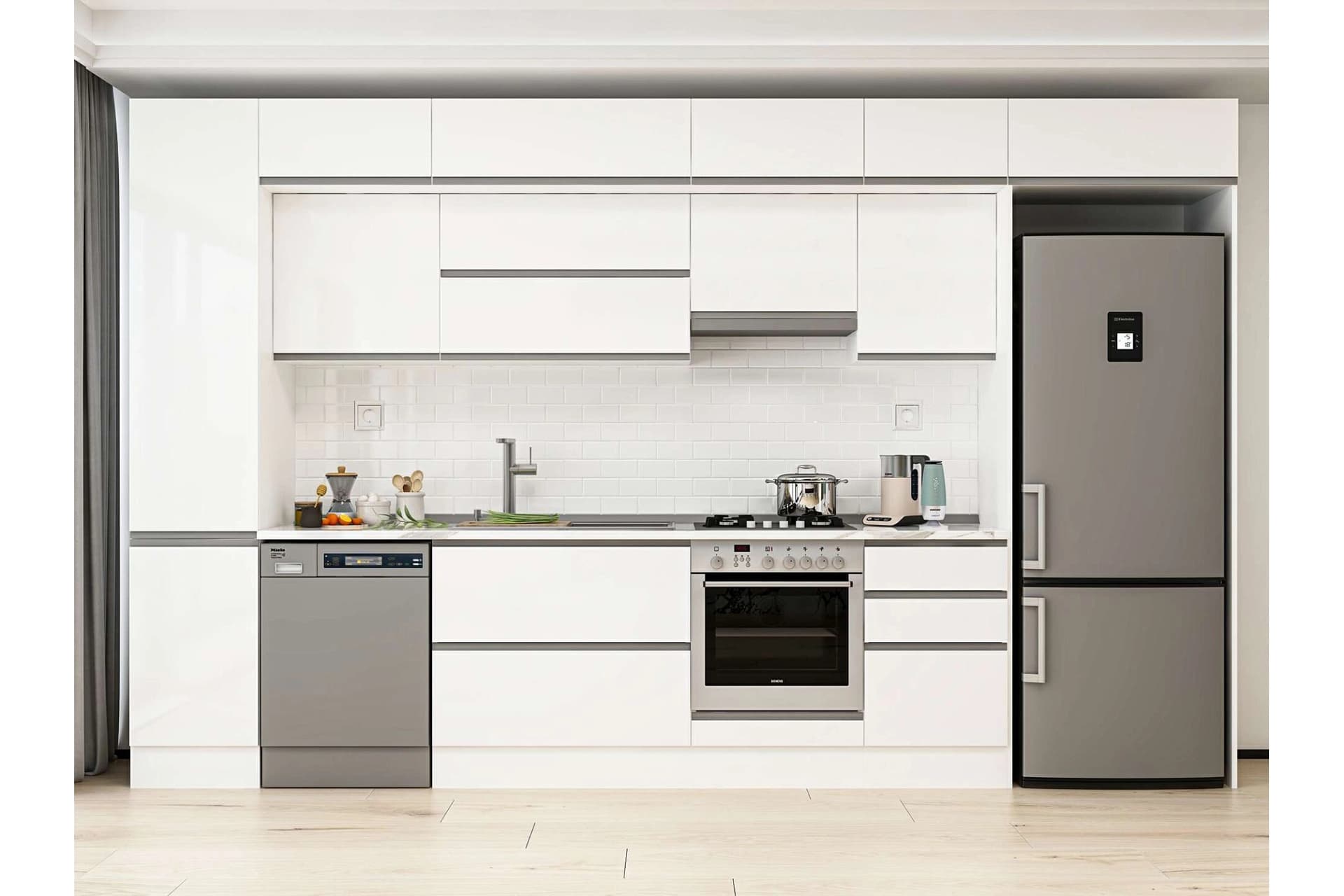 ALVİNKA 385X240 CM MUTFAK DOLABI, MBB E90B45S50 1 BEYAZ SUNTALAM