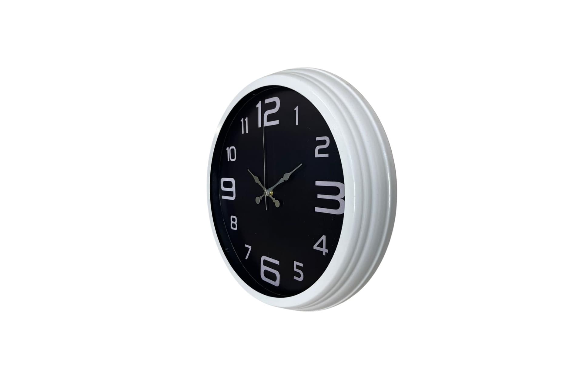 BEYAZ METAL KLASİK DUVAR SAATİ 40 CM