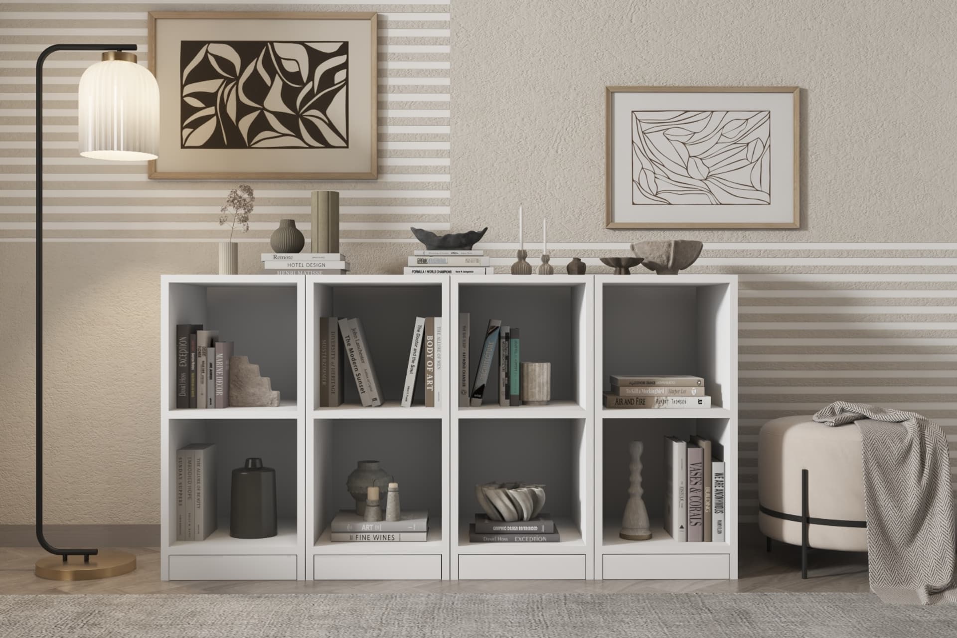 LEKSA RAFLI KİTAPLIK 130 CM BEYAZ KTP-1177