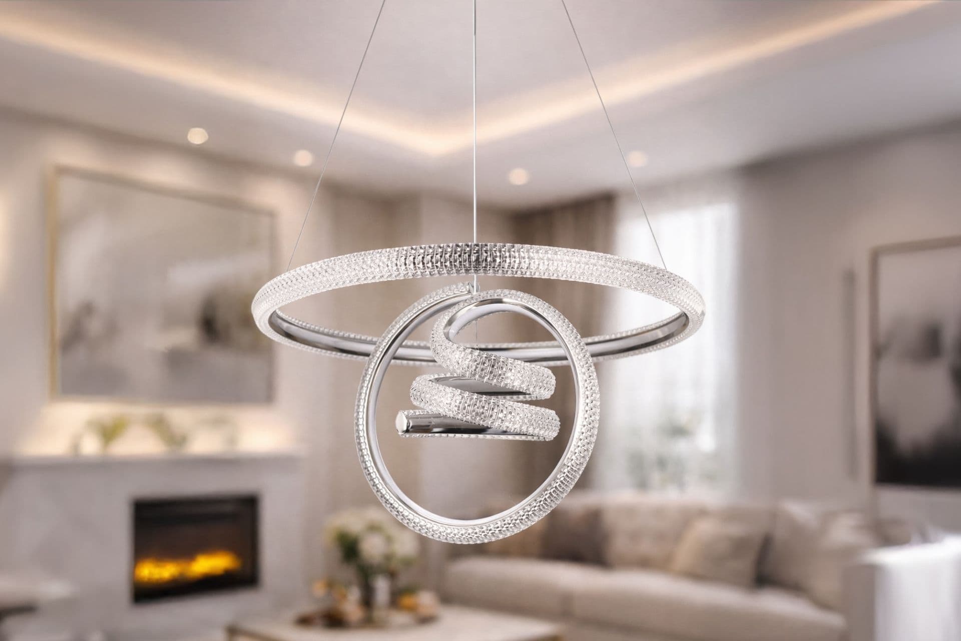TOWN LED AVİZE, KROM, 50 CM