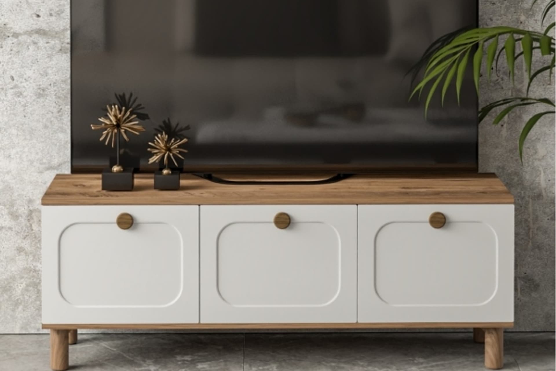 BOHEM 135 CM TV ÜNİTESİ, MDF KAPAK