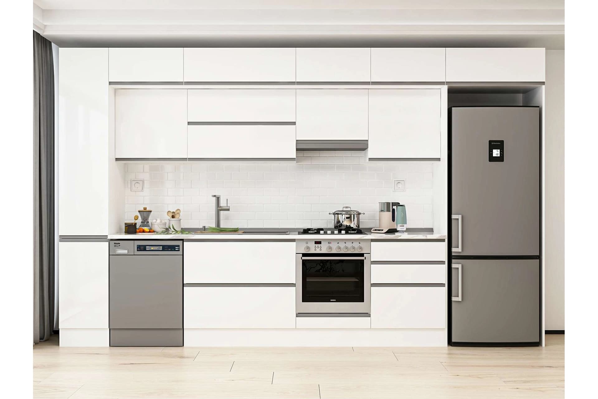 ALVİNKA 380X240 CM MUTFAK DOLABI, MBB E80B40S60 1 BEYAZ SUNTALAM